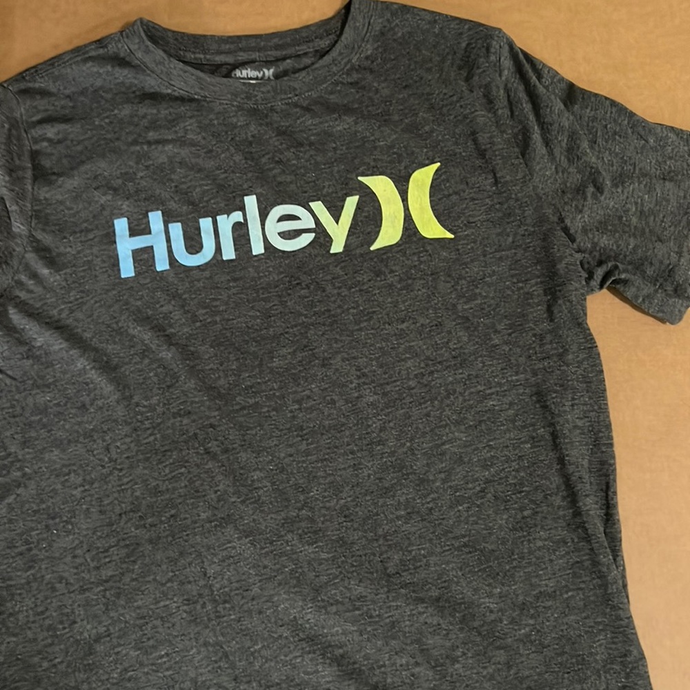 Hurley Dark Gray Logo Short Sleeve T-Shirt.